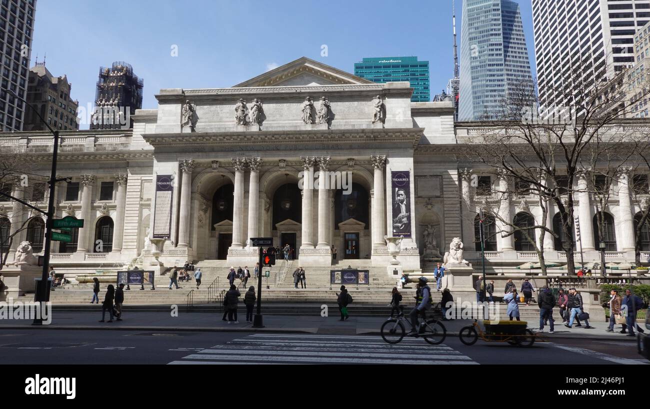 New York public Library, The Stephen A. Schwarzman Building, 5th Avenue New York, États-Unis Banque D'Images