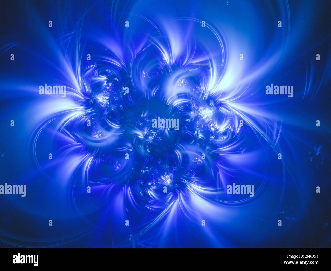Arrière-plan abstrait de l'art fractal, évocateur de l'astronomie et de la nébuleuse. Illustration fractale générée par ordinateur art nébuleuse bleu exploser Banque D'Images