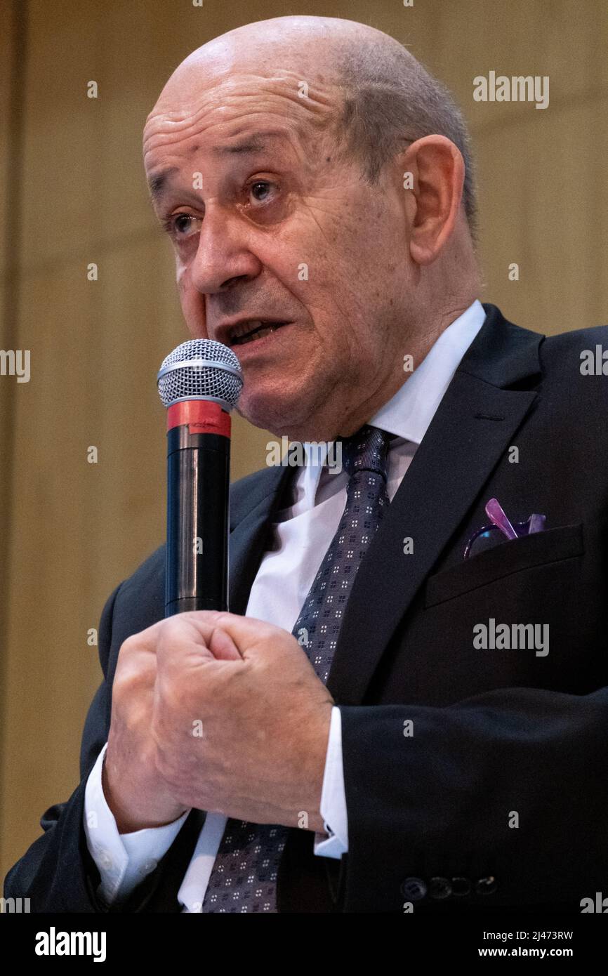 Portrait du ministre des Affaires étrangères Jean-Yves le Drian. Saint-Malo, Bretagne. France. Banque D'Images