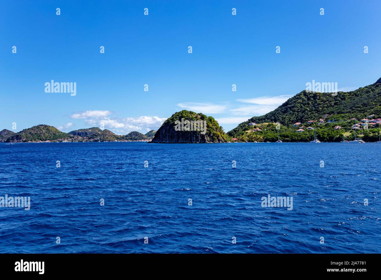 Roche de la douleur du sucre, Terre-de-Haut, Iles des Saintes, les Saintes, Guadeloupe, Antilles néerlandaises, Caraïbes. Banque D'Images