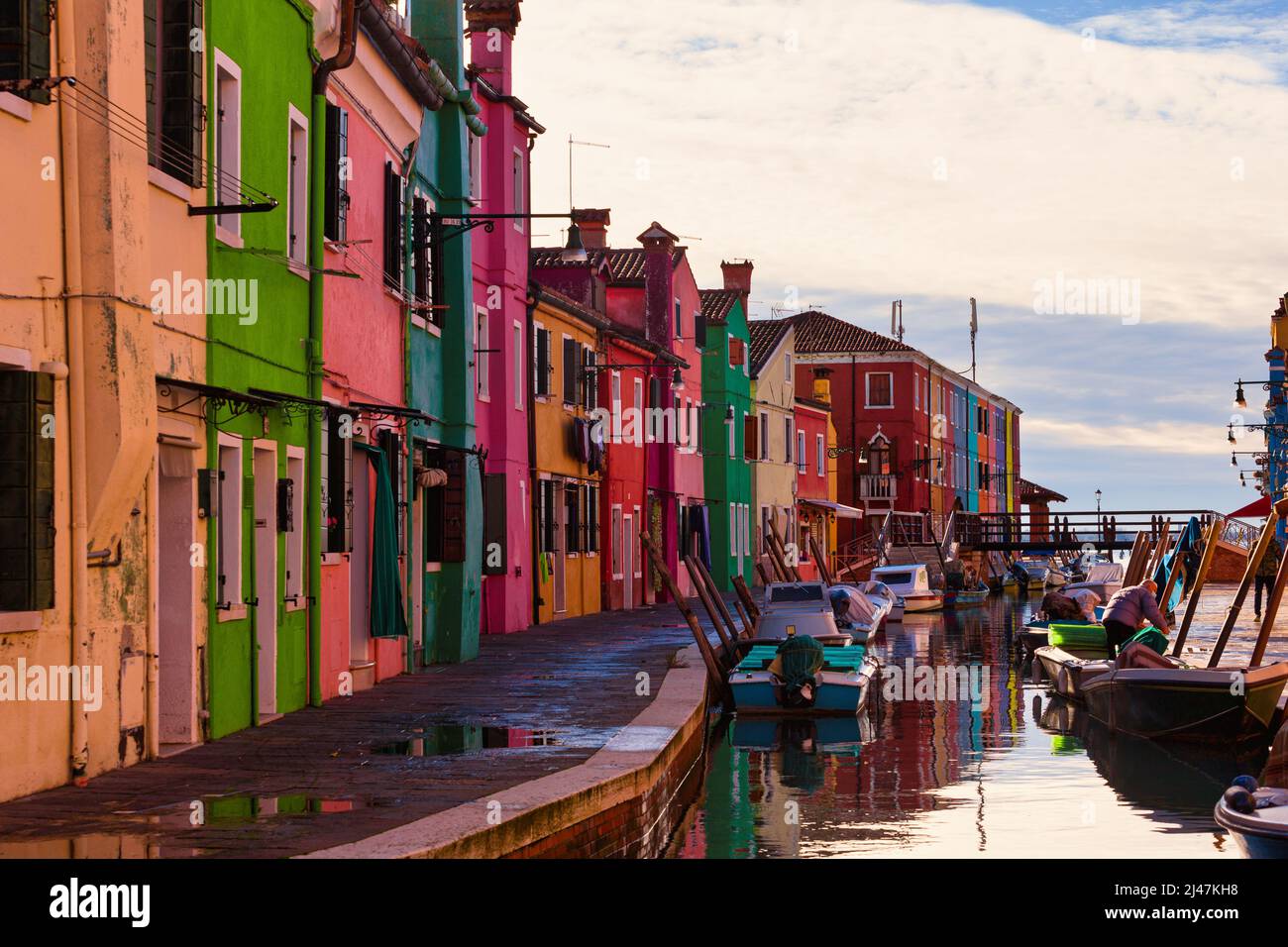 Vue sur les maisons colorées de l'île de Burano, Venise. italie Banque D'Images Vue sur les maisons colorées de l'île de Burano, Venise. italie Banque D'Images