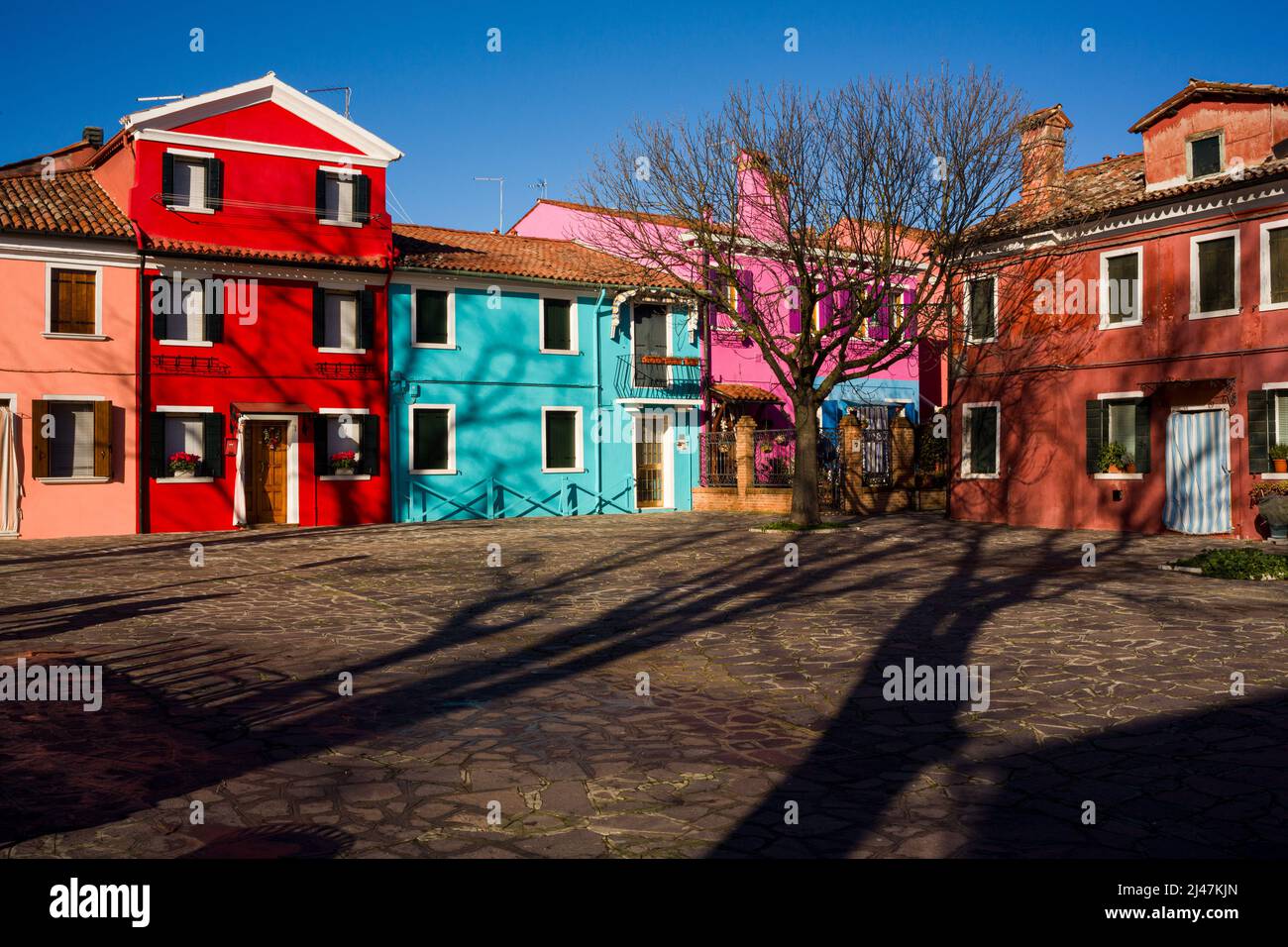 Vue sur les maisons colorées de l'île de Burano, Venise. italie Banque D'Images Vue sur les maisons colorées de l'île de Burano, Venise. italie Banque D'Images
