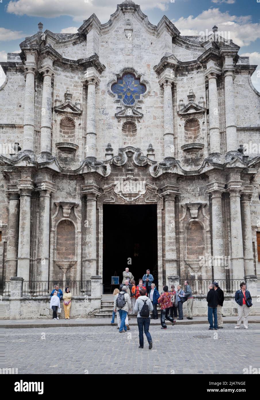 Cuba, la Havane. Cathédrale San Cristobal, cathédrale Saint-Christophe, terminée en 1777. Banque D'Images