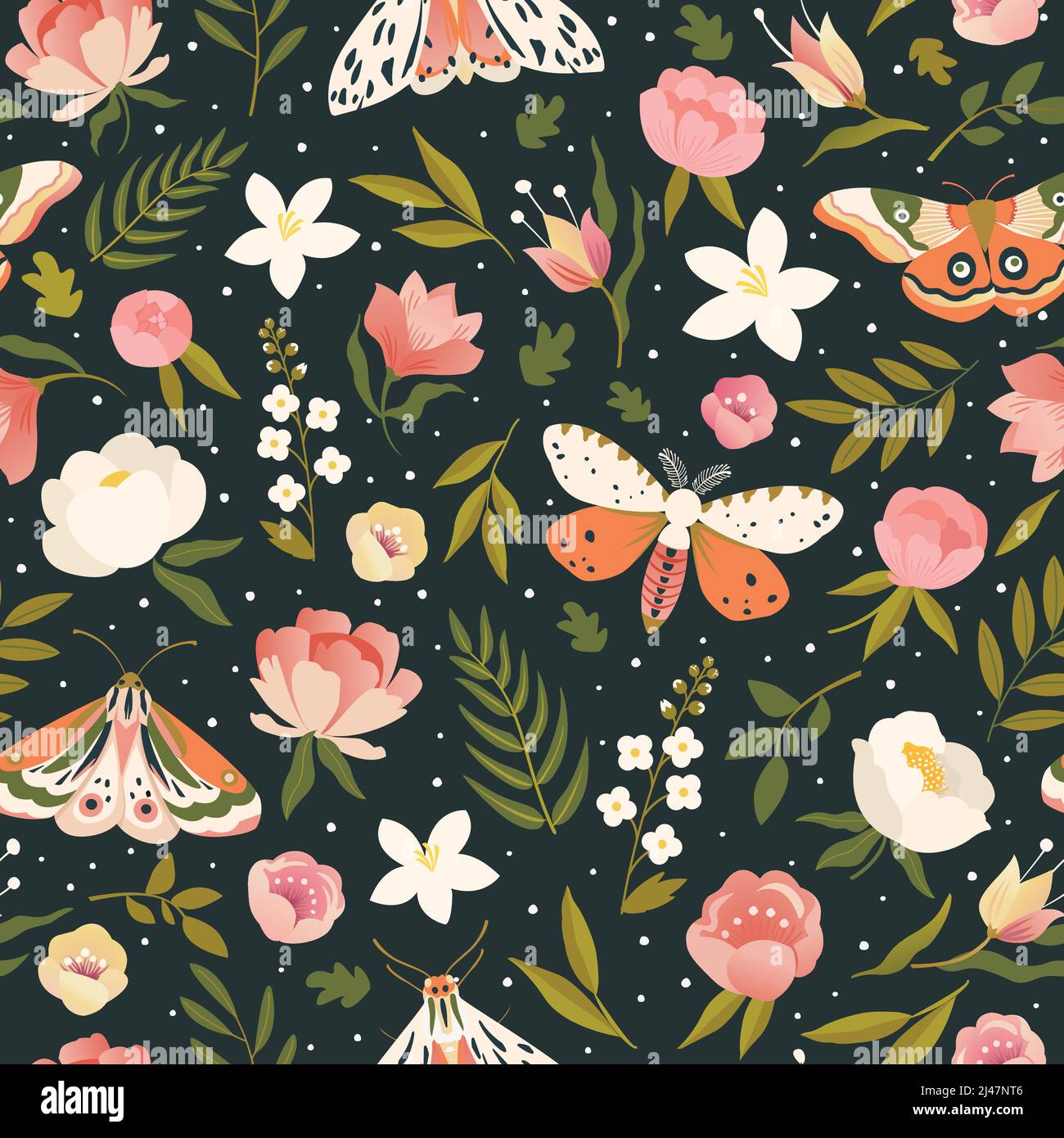 Motif coloré sans couture avec iButterfly et fleurs. Illustration de Vecteur