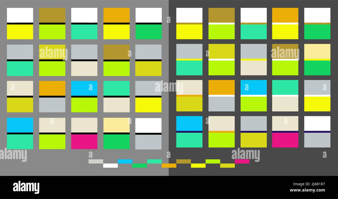 Illustration vectorielle grand ensemble de nuances de couleurs d'été fluo. Fabrication, intérieur, tissus, design de vêtements et toutes les palettes de schéma d'idées. Illustration de Vecteur