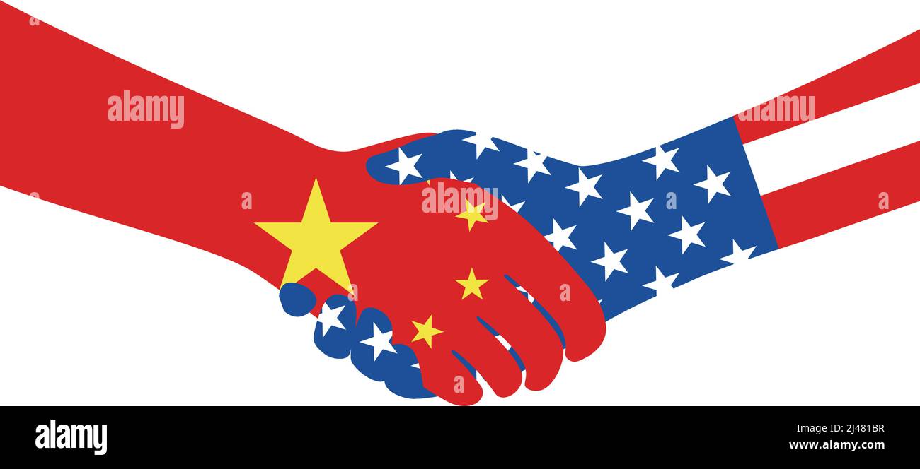 La Chine et les drapeaux nationaux américains Illustration de Vecteur