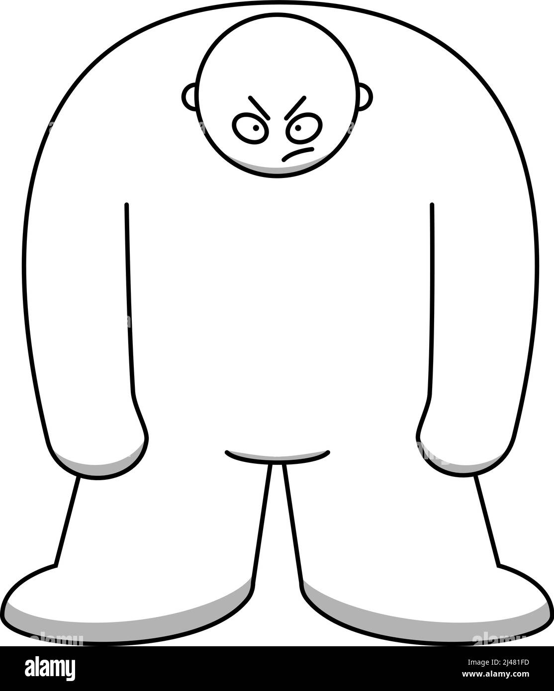 Dessin d'un grand homme en colère Illustration de Vecteur