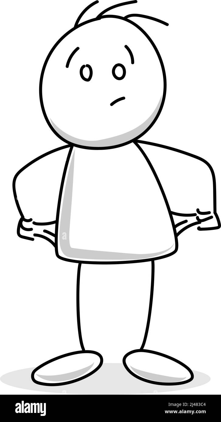 Dessin d'un stickman cassé Illustration de Vecteur