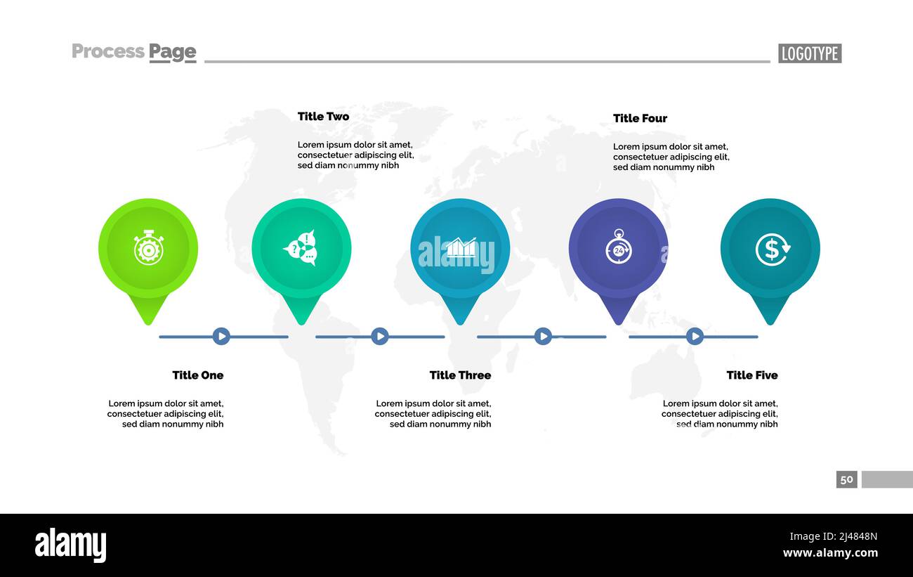 Modèle de diagramme de processus à cinq éléments. Données d'entreprise. Graphique, graphique, conception. Concept créatif pour l'infographie, rapport. Peut être utilisé pour des sujets comme fin Illustration de Vecteur