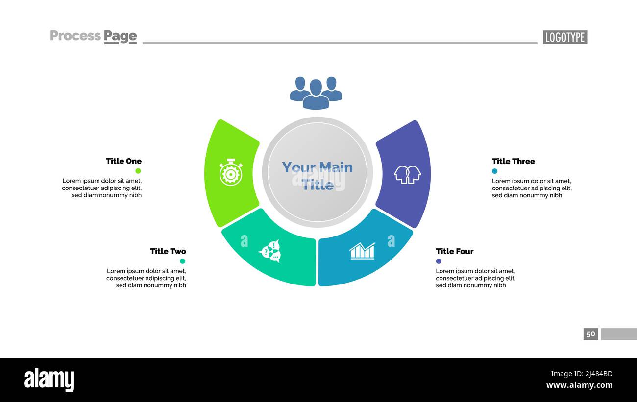 Modèle de diagramme de stratégie en quatre étapes. Données d'entreprise. Graphique, graphique, conception. Concept créatif pour l'infographie, rapport. Peut être utilisé pour des sujets comme teamw Illustration de Vecteur