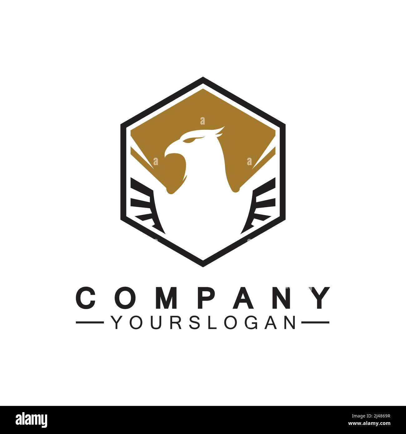 Modèle vectoriel de conception de logo d'icône d'aigle Illustration de Vecteur