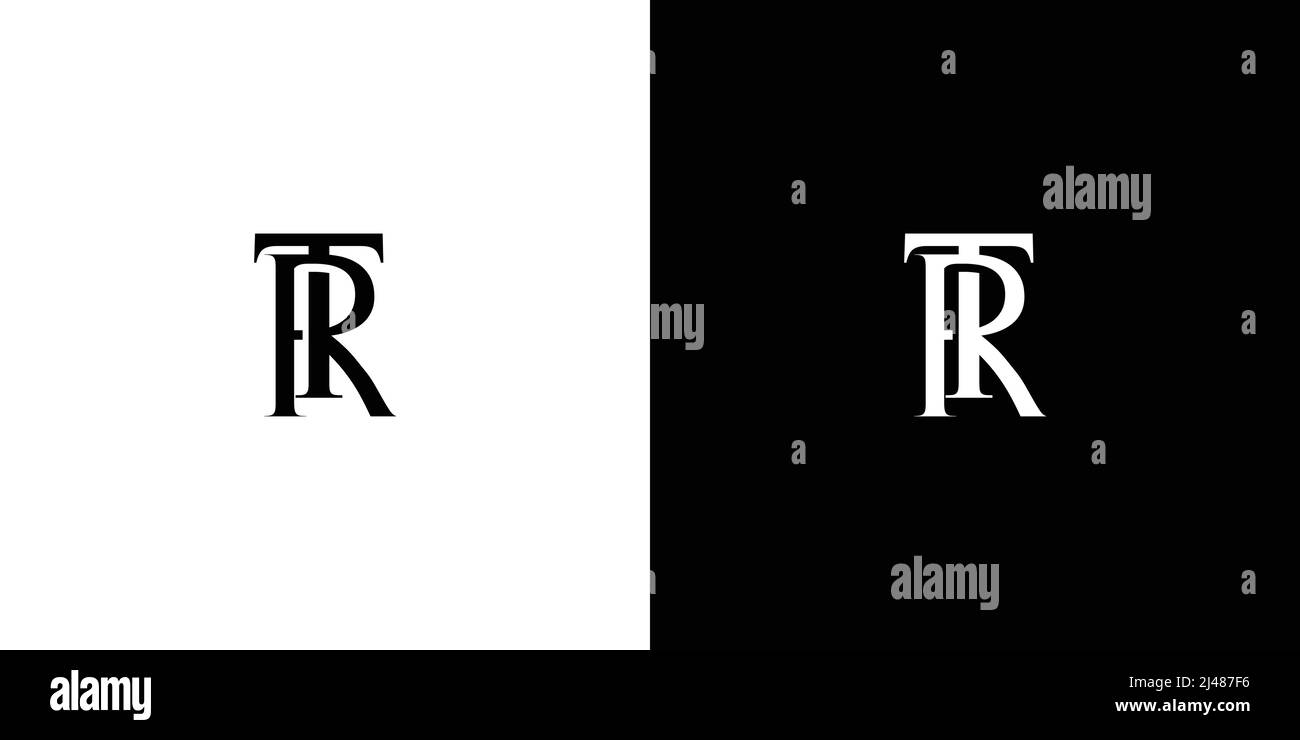 Simpe et lettre unique TR initiales logo design Illustration de Vecteur