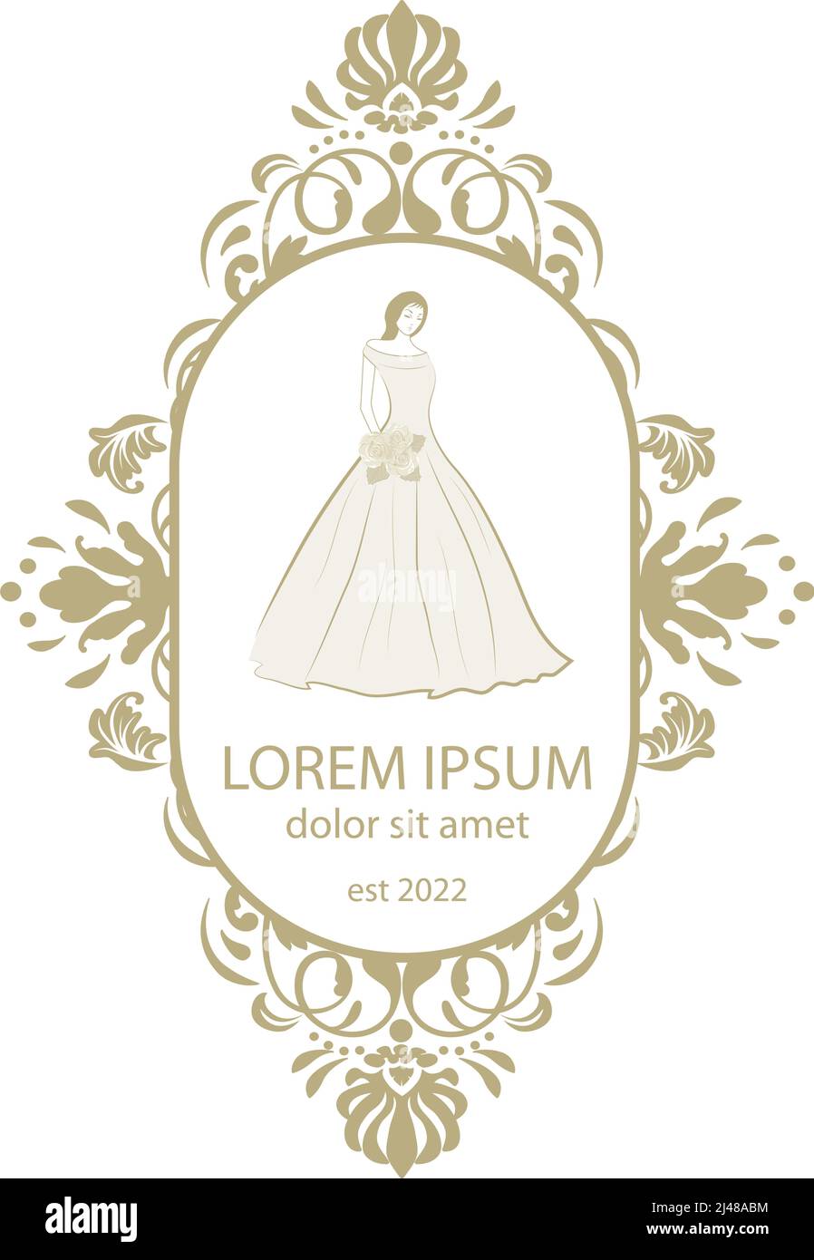 mariée, cadre décoratif Illustration de Vecteur