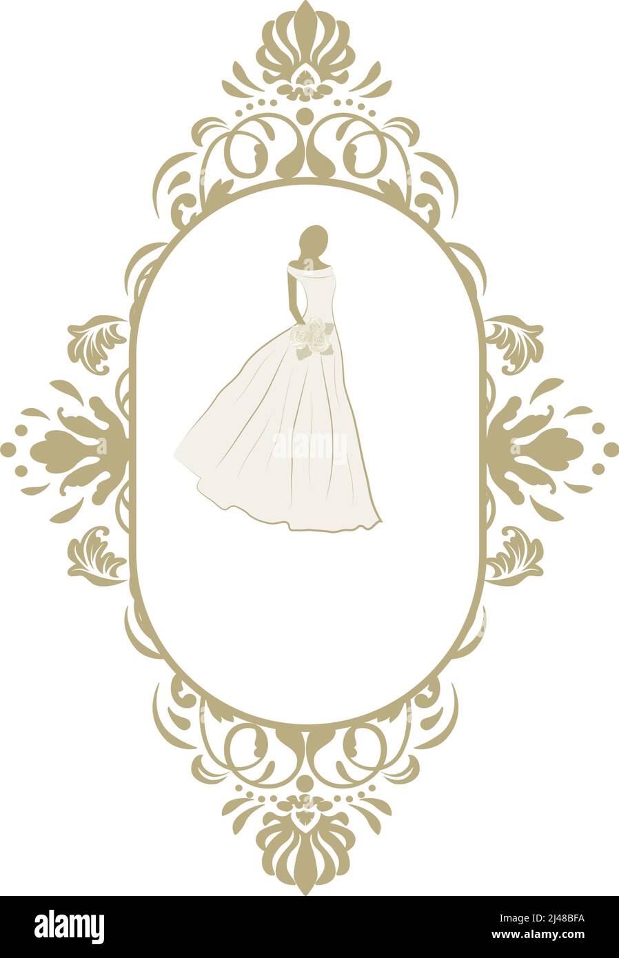 mariée, cadre décoratif Illustration de Vecteur