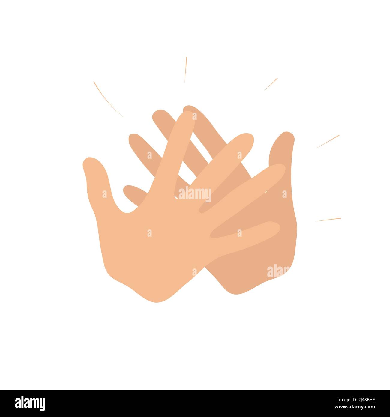 Cinq hauts, mouvement de clap. Mains stylisées. Illustration simple vectorielle plate Illustration de Vecteur