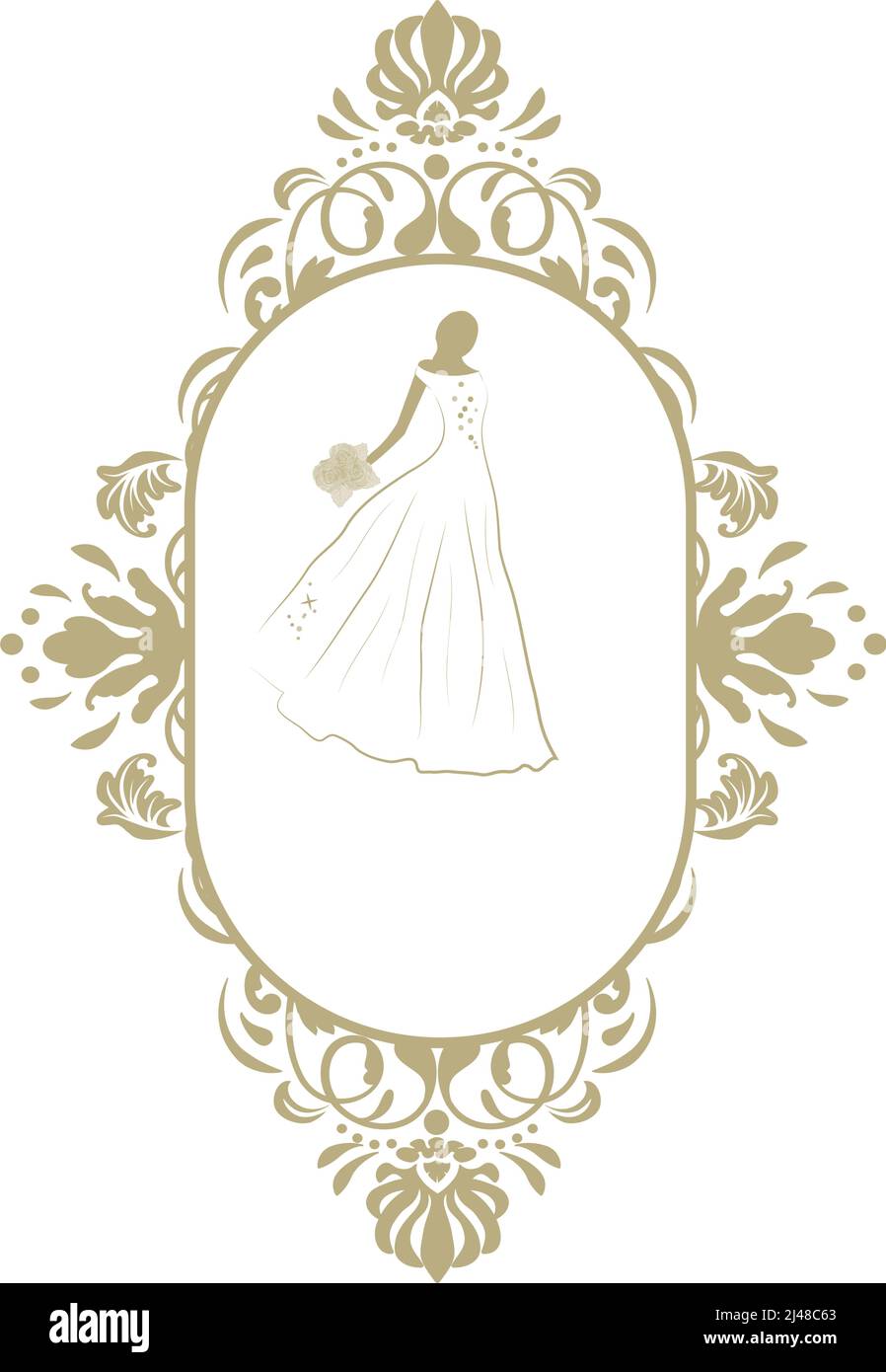 mariée, cadre décoratif Illustration de Vecteur