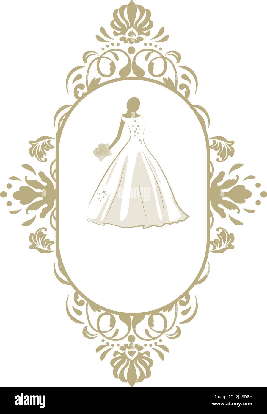 mariée, cadre décoratif Illustration de Vecteur