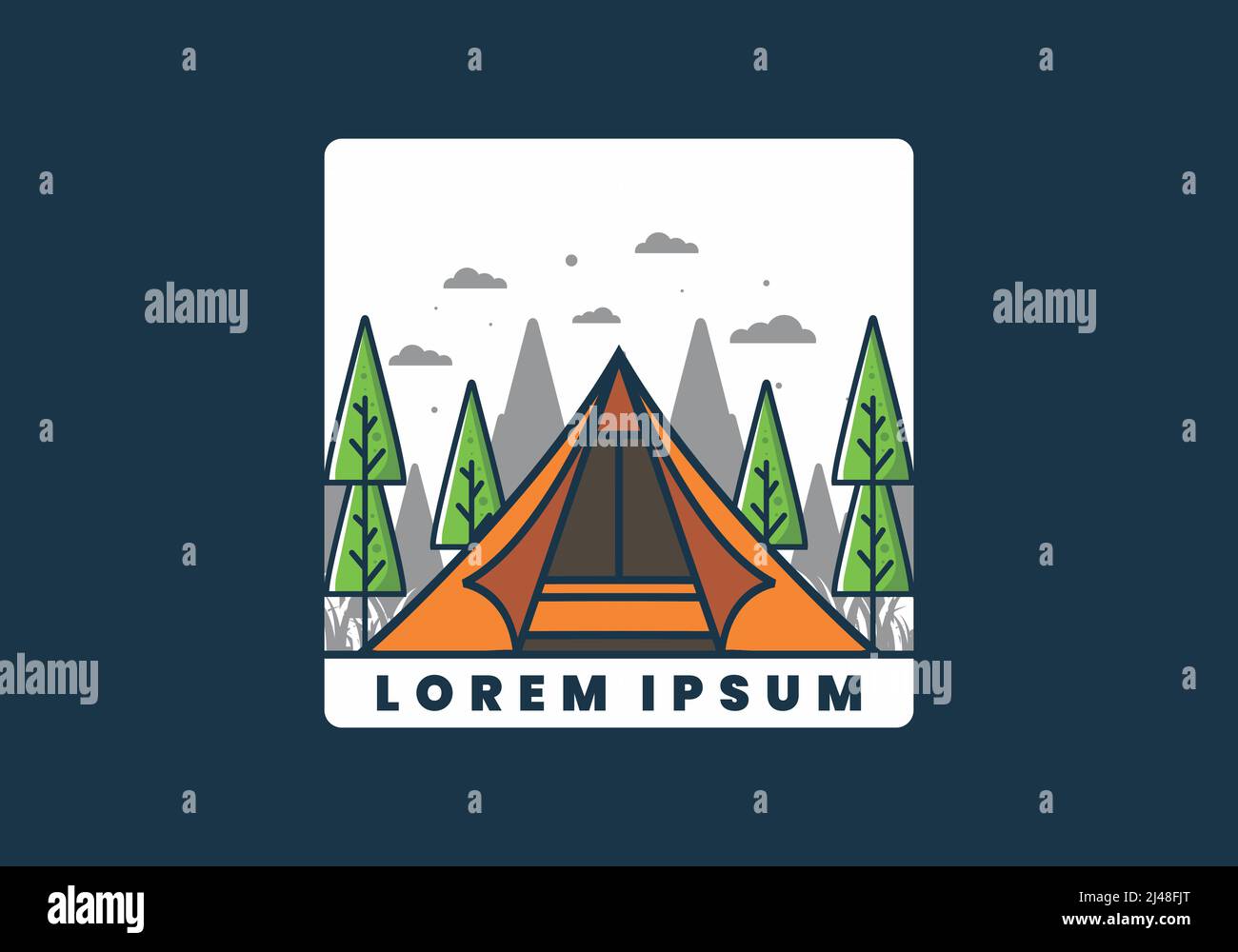 Tente triangulaire camping dessin d'illustration plate Illustration de Vecteur