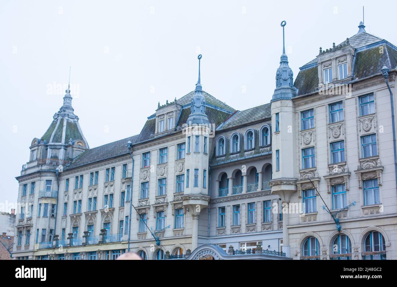 Golden Bull Hotel sur la place Kossuth à Debrecen Banque D'Images