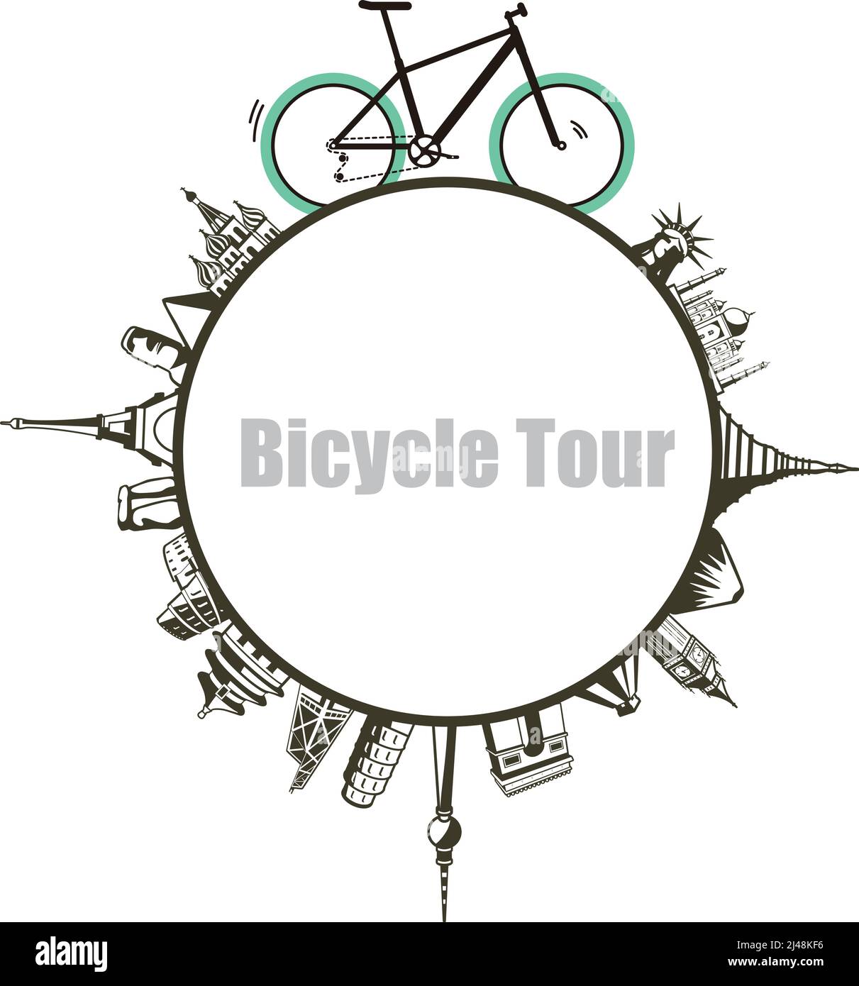La Ville et le pays moderne, Touring Bike, vector illustration Illustration de Vecteur