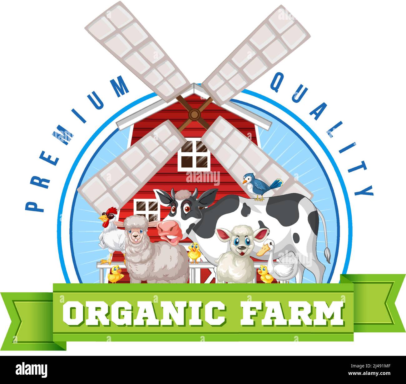 Logo avec illustration des animaux de ferme Illustration de Vecteur