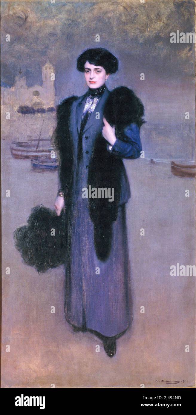 Ramon Casas - Portrait de Dolors Vidal - 1911 Banque D'Images