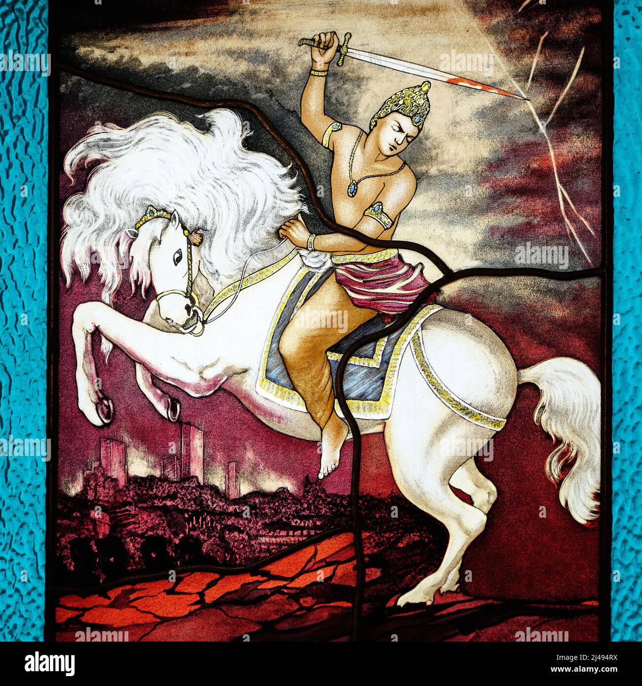 Hare Krishna Radhadesh glassin chateau de petite somme Durbuy Belgique Banque D'Images