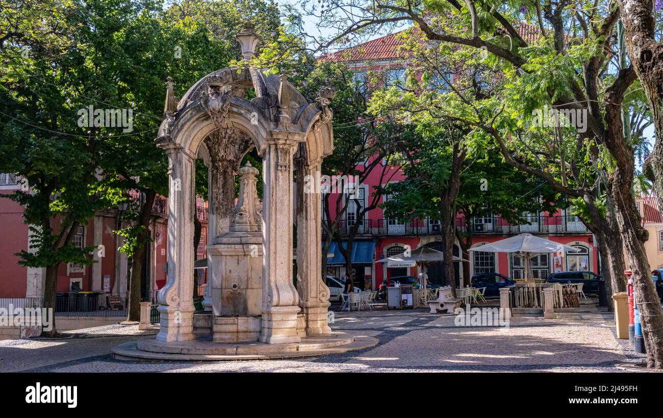 Largo do Carmo, Bairro Alto, Lisbonne, Portugal. Banque D'Images