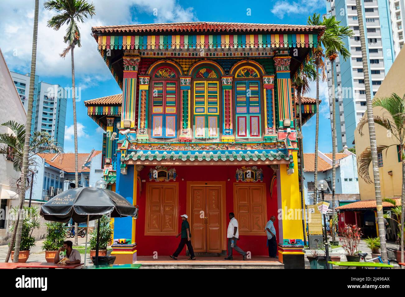 Maisons Peranakan, Singapour Banque D'Images