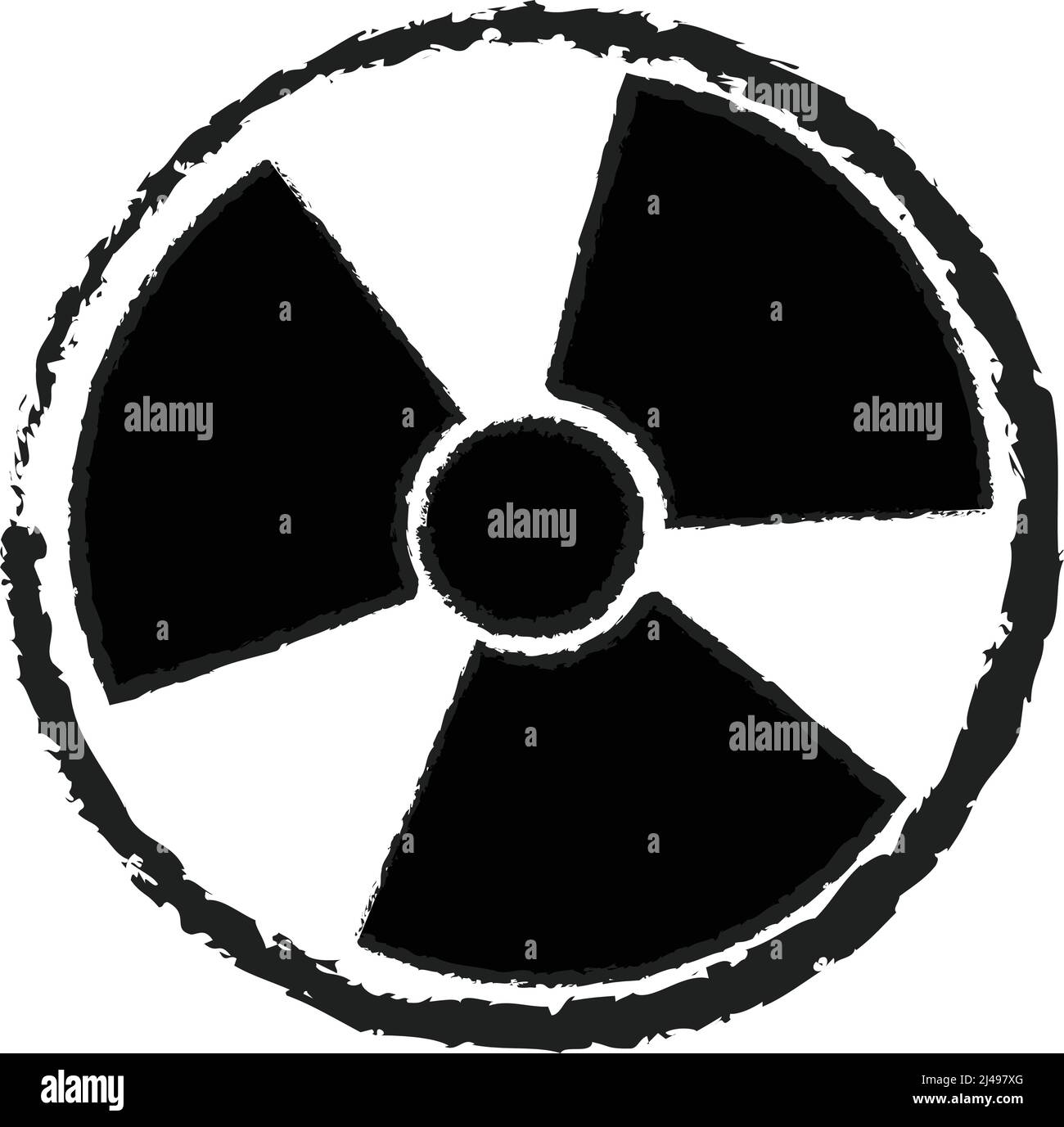 illustration du symbole d'avertissement de rayonnement noir isolé sur une image blanche Illustration de Vecteur
