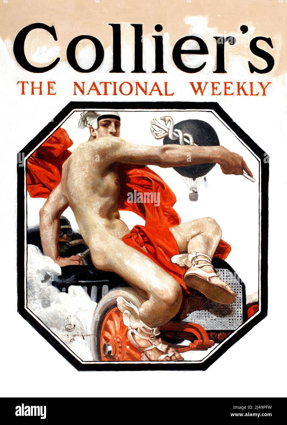 Collier's The National Weekly par JC Leyendecker - affiche de la Marine de la première Guerre mondiale, études préliminaires (1917) Banque D'Images