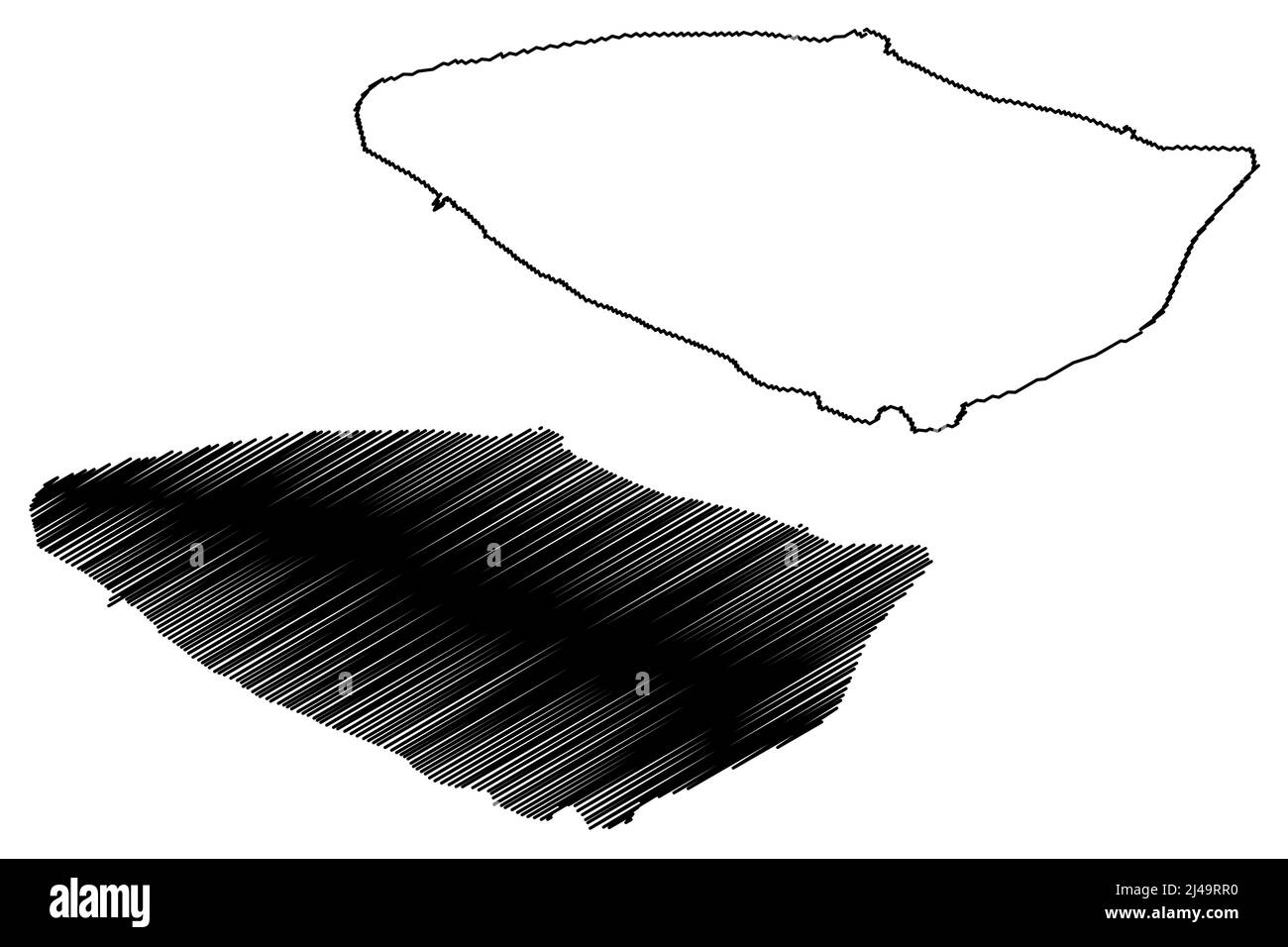 Illustration vectorielle de la carte de l'île de Sodermalm (Stockholm, mer Baltique, Royaume de Suède), schéma de scribble carte de Soder Illustration de Vecteur