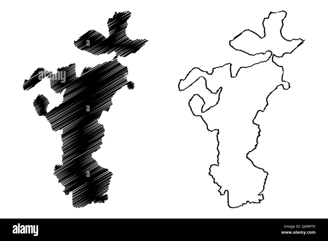 Île du sud du Ronaldsay (Royaume-Uni de Grande-Bretagne et d'Irlande du Nord, Écosse, Îles Orcades) carte illustration vectorielle, scribble sketch Isle Illustration de Vecteur