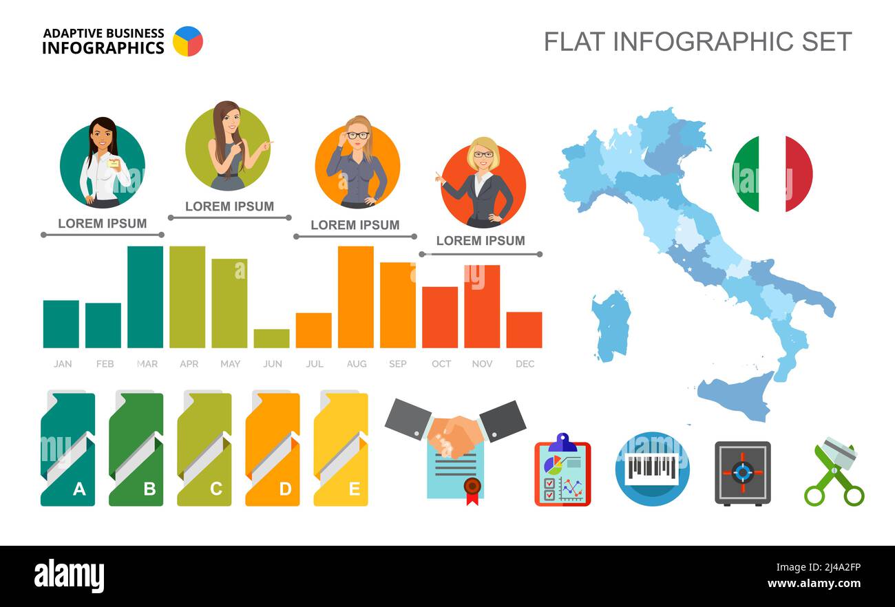 Modèle de graphique à barres de la chronologie pour la présentation. Visualisation des données métier. Concept créatif d'équipe, de direction, de recherche ou de marketing pour l'infographie, Illustration de Vecteur