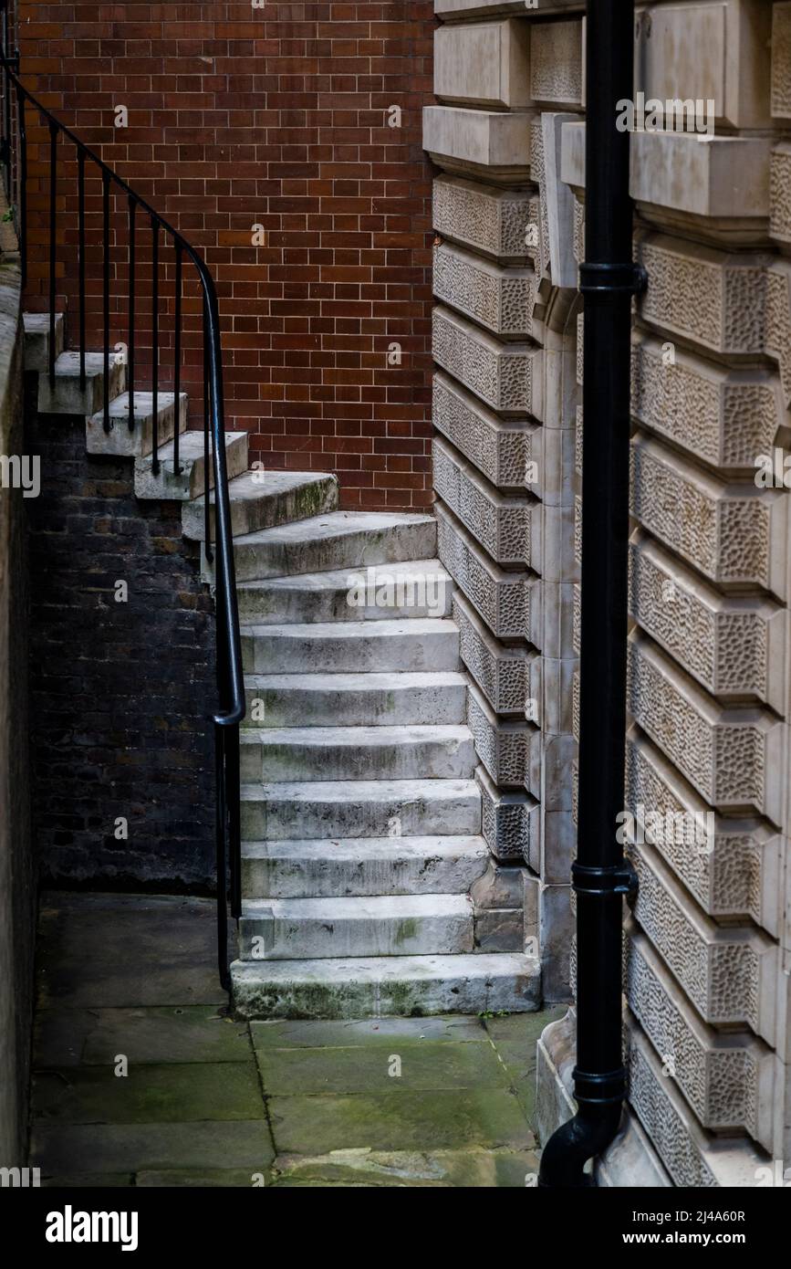 Escaliers à Temple, le quartier central de la loi, Londres, Angleterre, Royaume-Uni Banque D'Images