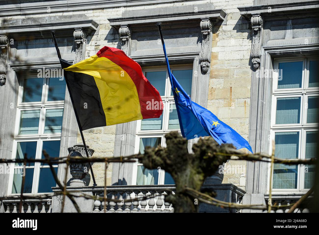 Drapeau - drapeau européen | drapeau belge - drapeau européen Banque D'Images