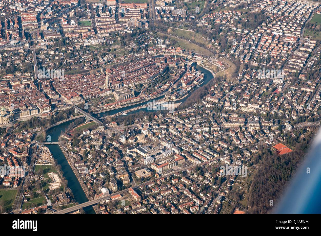 Luftbildaufnahme der Stadt Bern Banque D'Images