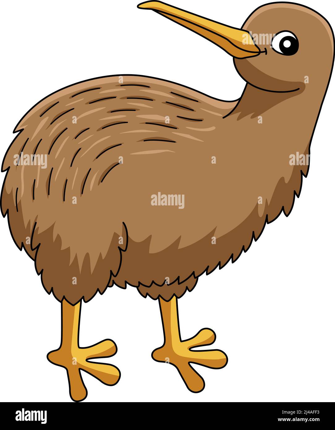 Illustration de la couleur du dessin animé kiwi Animal Cartoon Illustration de Vecteur