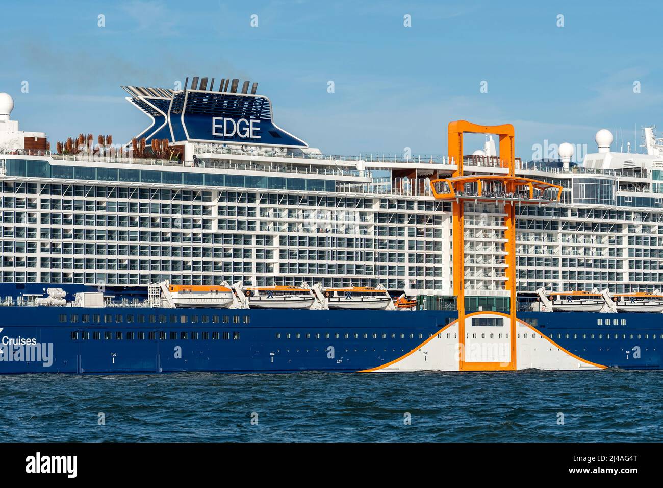 Celebrity Edge est un bateau de croisière de classe Edge exploité par Celebrity Cruises - mai 2019. Banque D'Images