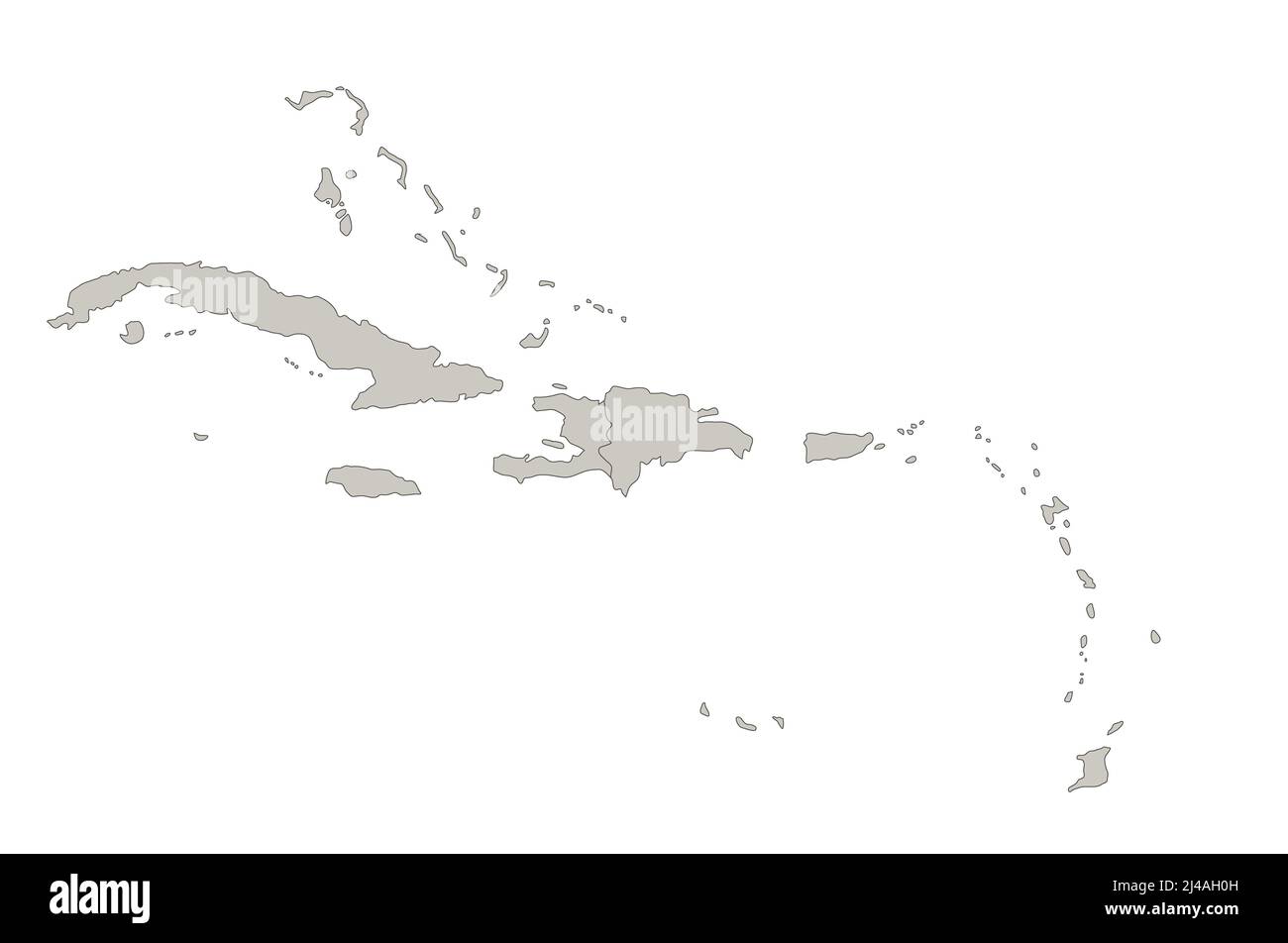 Carte des îles des Caraïbes, île individuelle, vierge Banque D'Images