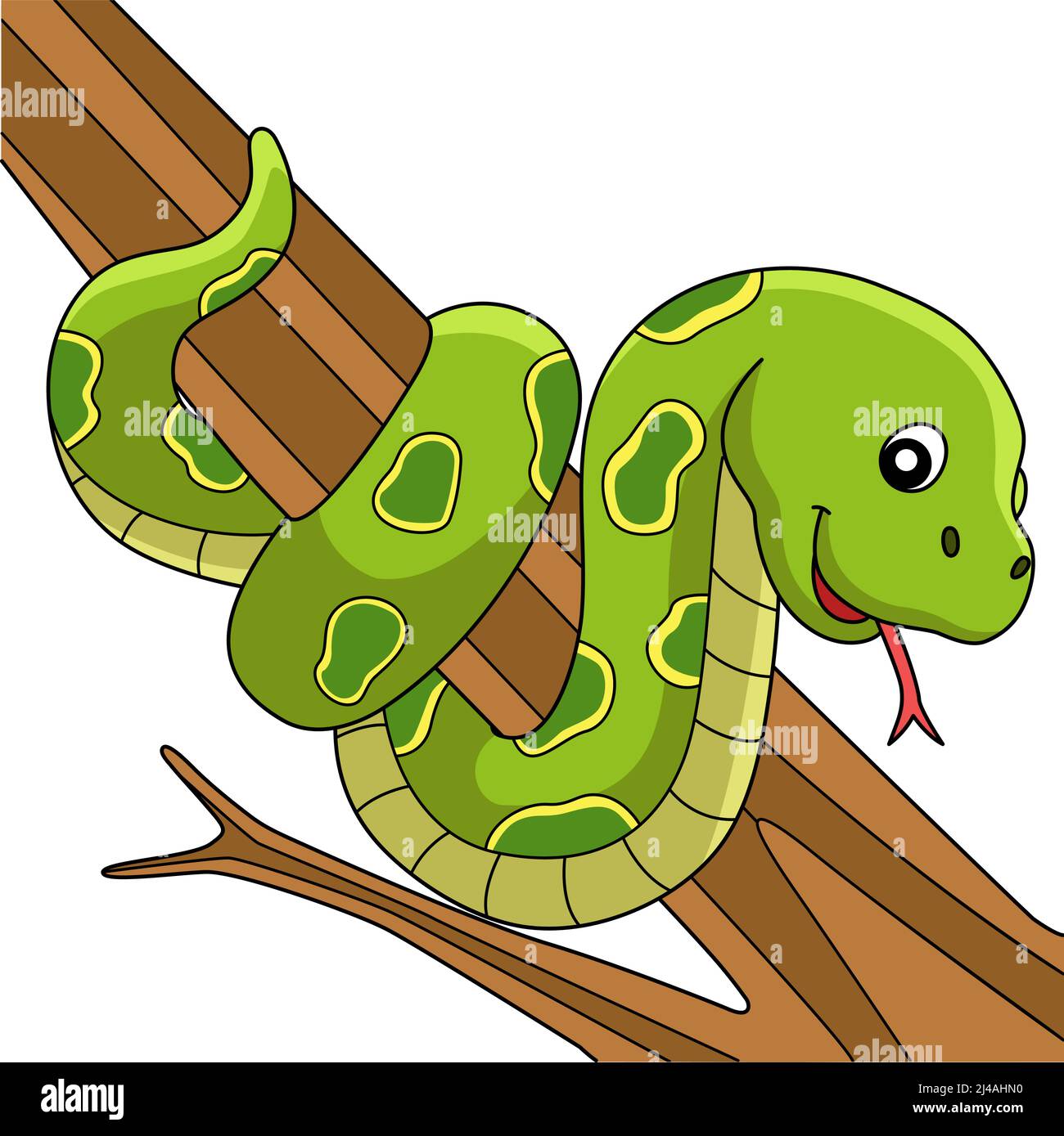 Illustration de la partie de couleur du dessin animé d'un animal serpent Illustration de Vecteur