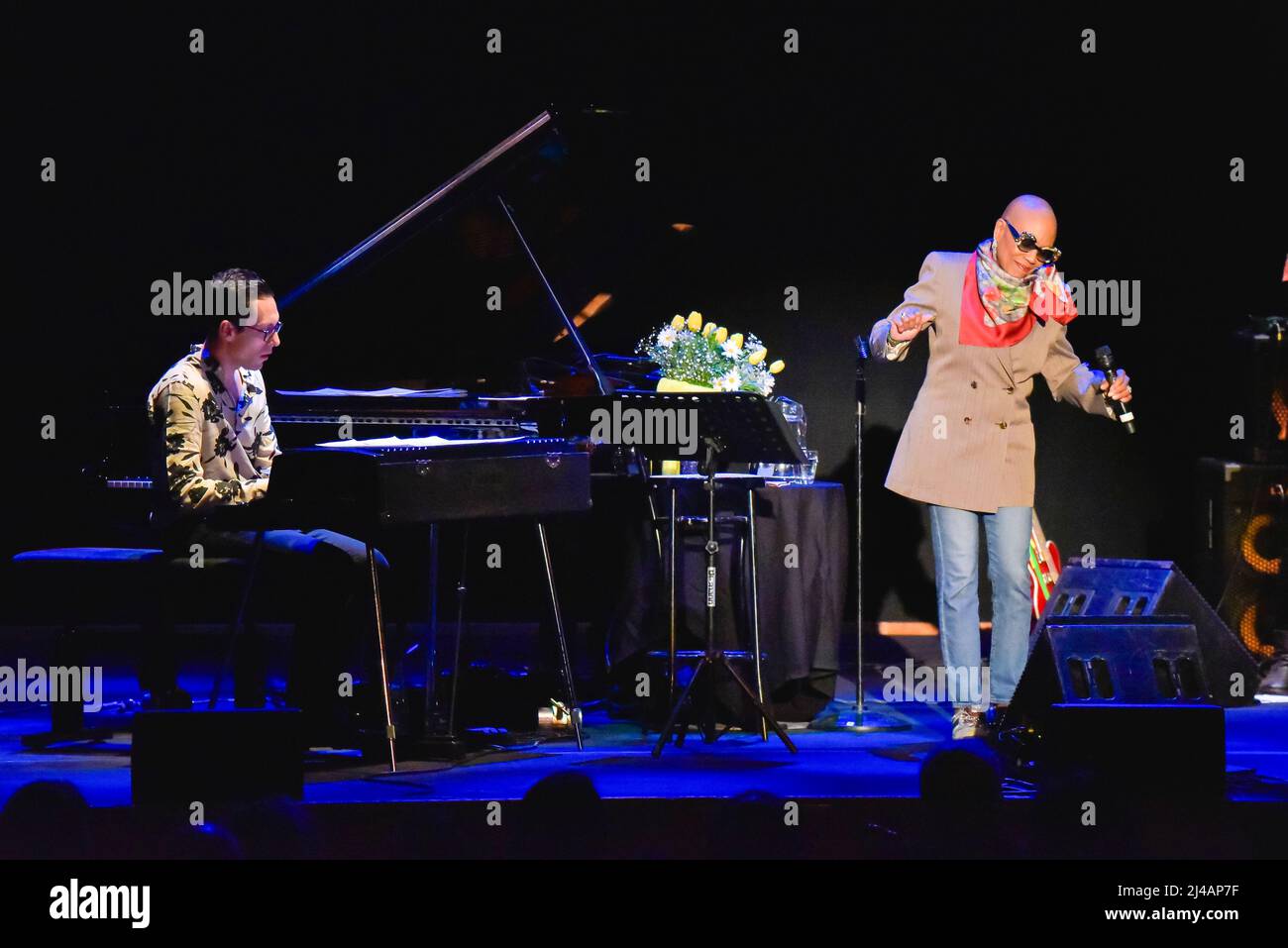 12 avril 2022, Rome, Italie: Claudio Filippini et Dee Dee Bridgewater en concert à l'Auditorium Parco della Musica à Rome, Italie.12 avril 2022 (Credit image: © Roberto Bettacchi/Pacific Press via ZUMA Press Wire) Banque D'Images