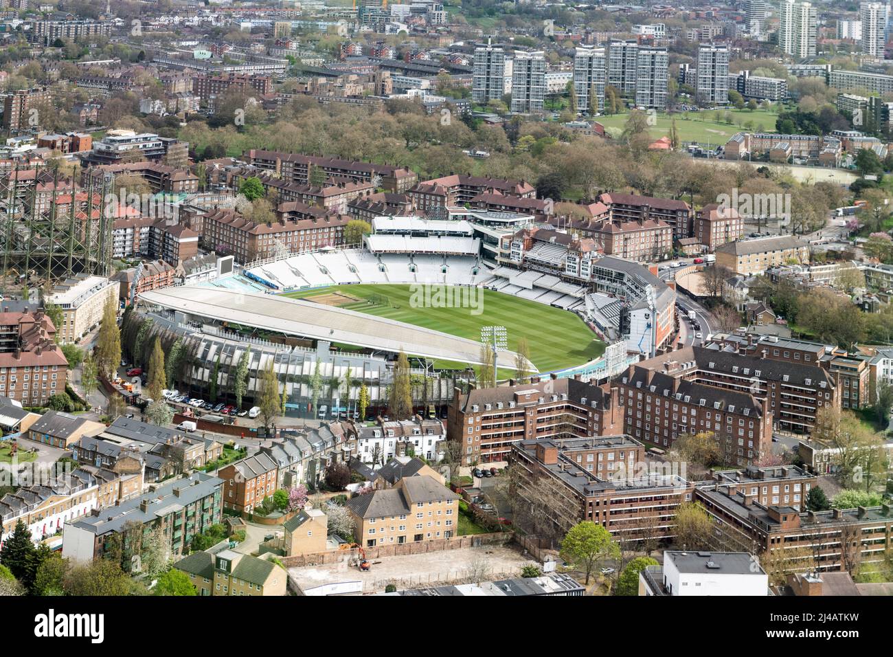 Photographie aérienne du terrain de cricket ovale de Londres Banque D'Images