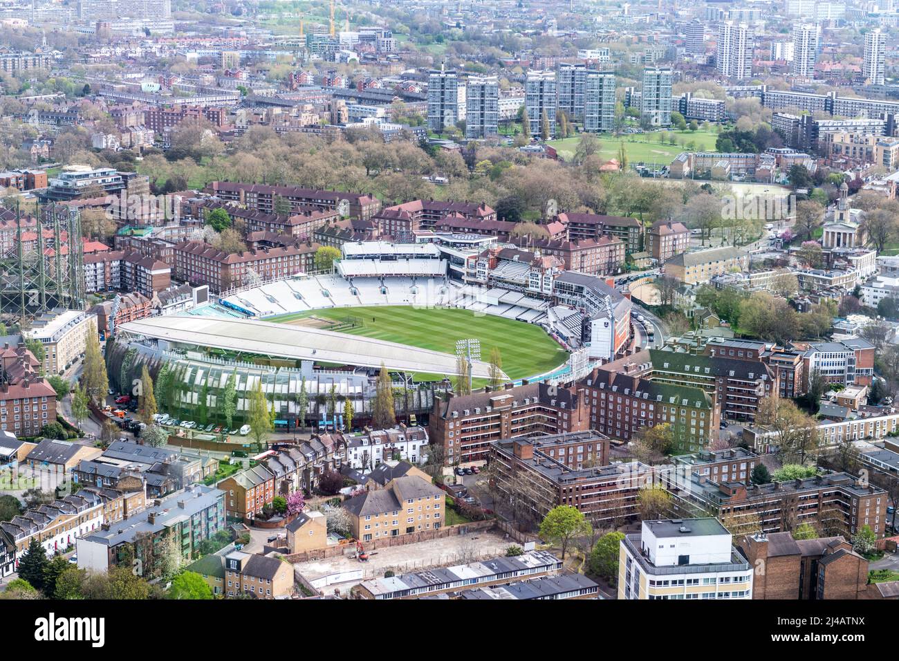 Photographie aérienne du terrain de cricket ovale de Londres Banque D'Images