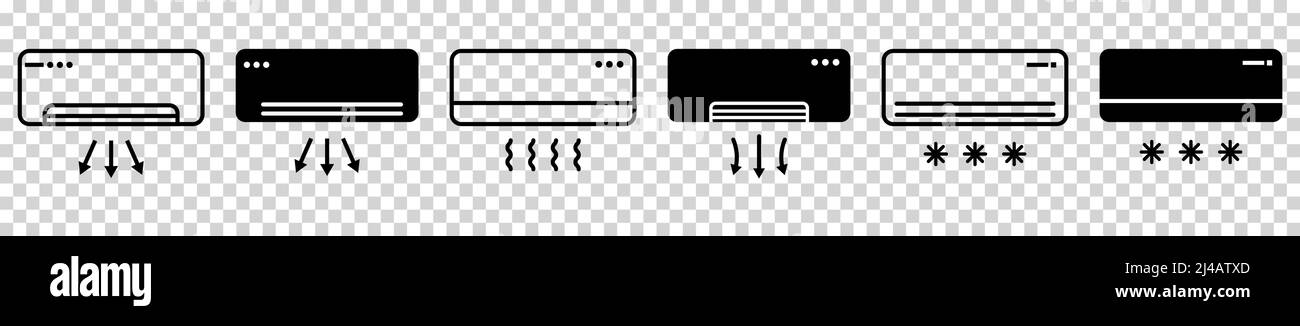 Icônes de climatisation définies Illustration de Vecteur