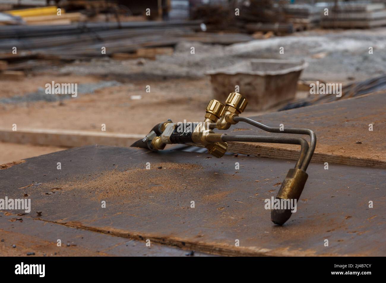 Chalumeau de découpe au gaz. Outil gaz. Outil industrie Banque D'Images