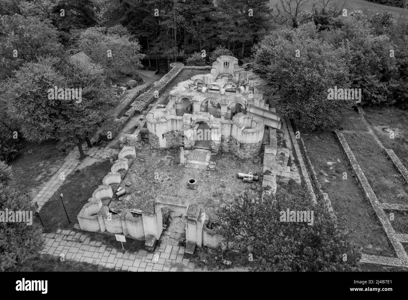Ruines d'une église ronde à Veliki Preslav, Bulgarie Banque D'Images
