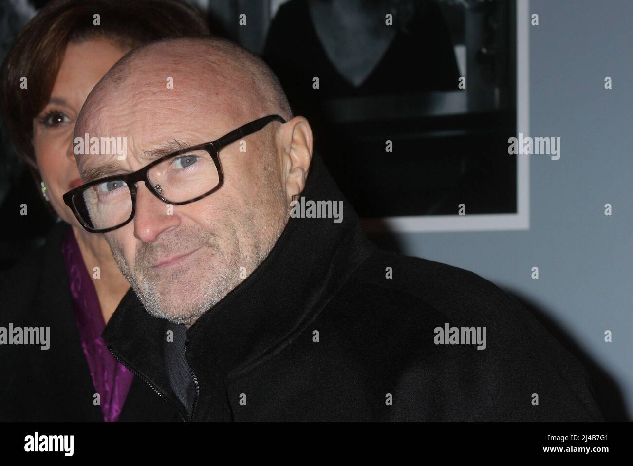 Phil Collins arrivée à la soirée d'ouverture de « Beautiful-the Carole King musical » au Stephen Sondheim Theatre à New York le 12 janvier 2014. Crédit photo : Henry McGee/MediaPunch Banque D'Images