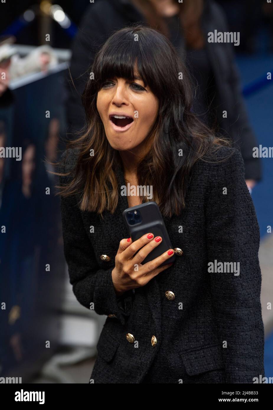 Claudia Winkleman participe à la première britannique « Operation mincemeat » au Curzon Mayfair le 12 avril 2022 à Londres, en Angleterre. Banque D'Images