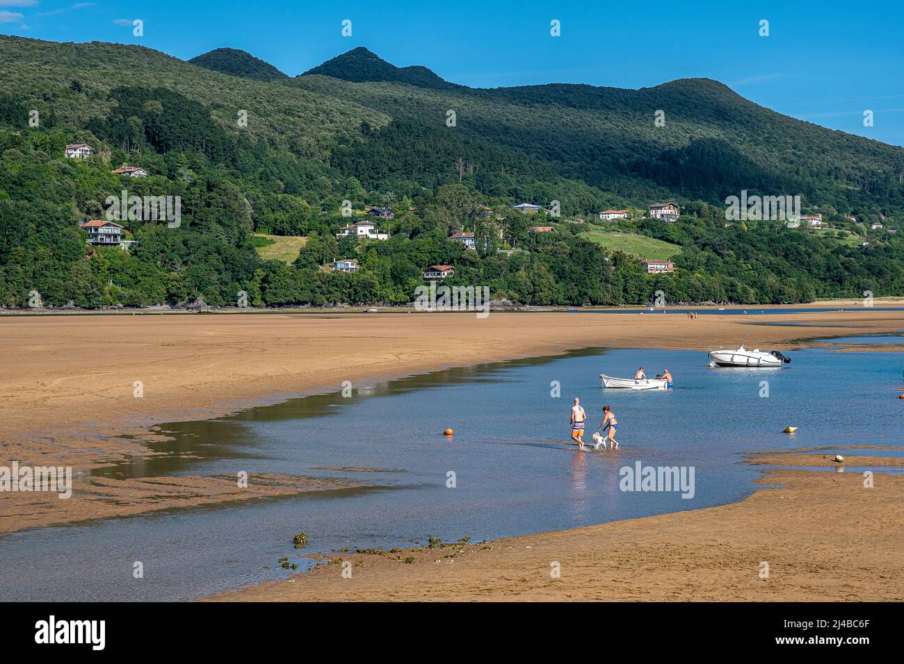 Plage de Laida dans la Réserve de biosphère d'Urdaibai, Vizcaya, pays Basque, Espagne Banque D'Images